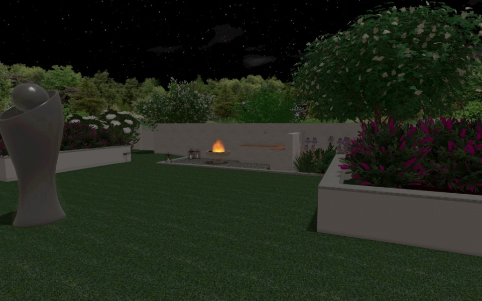 Modern garden night